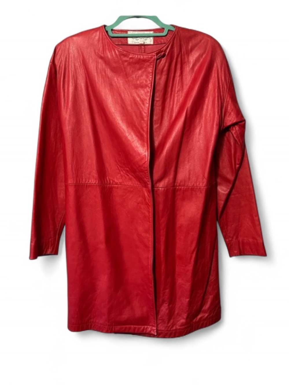 Vintage Genuine Red Leather Handmade Western Jacket Sleek Southwestern Cowgirl